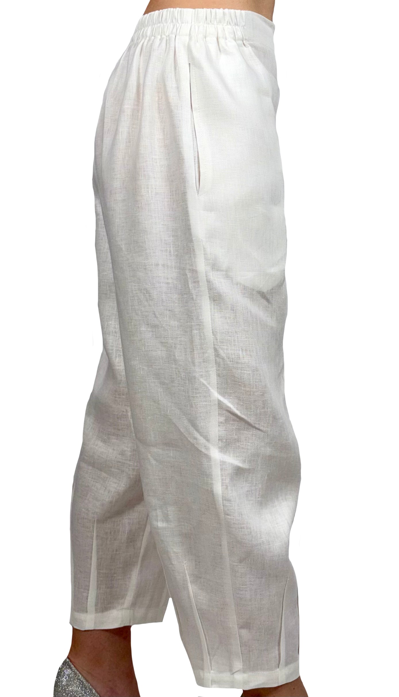 Pantaloni di lino bianco
