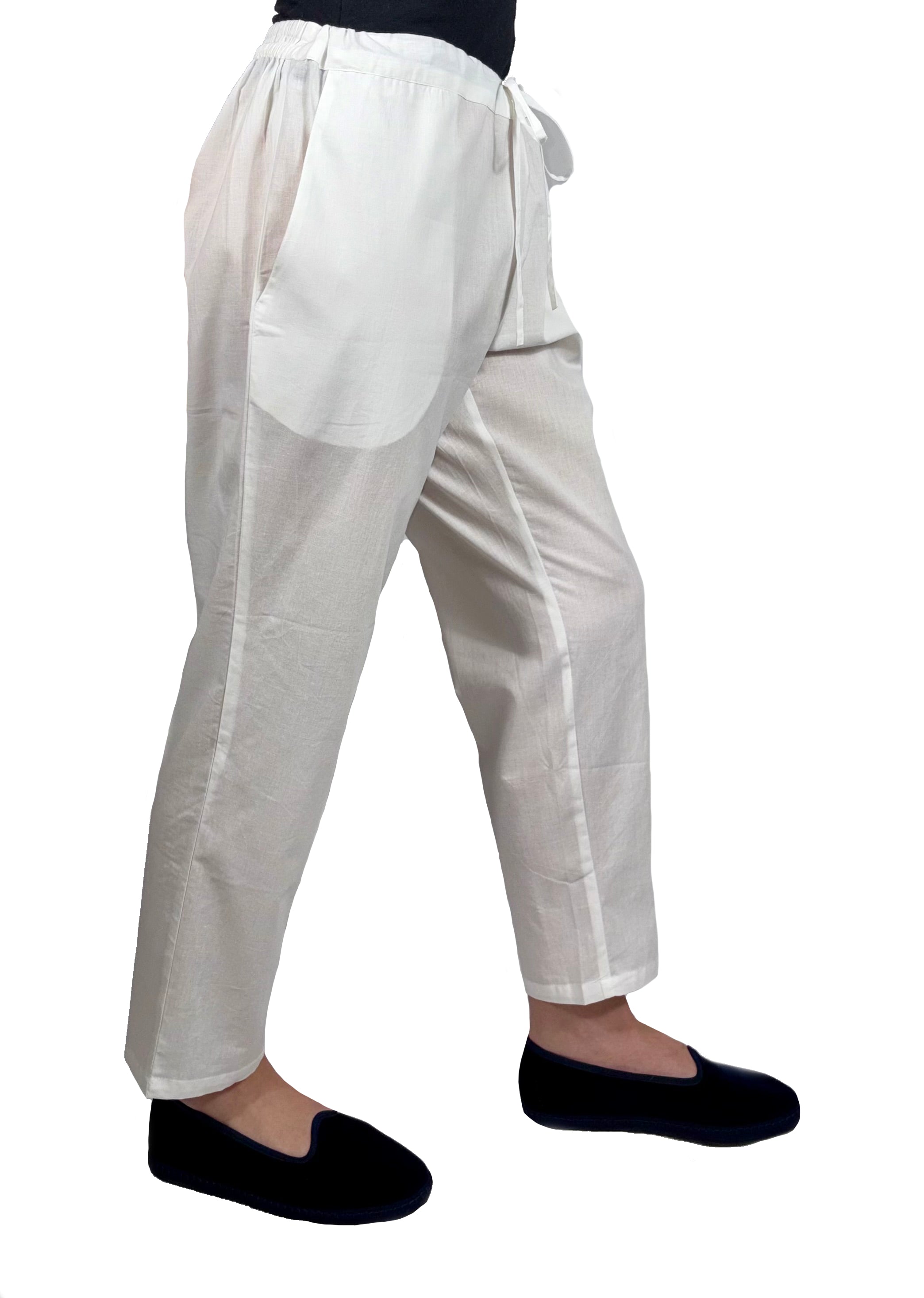 Pantalone in cotone bianco
