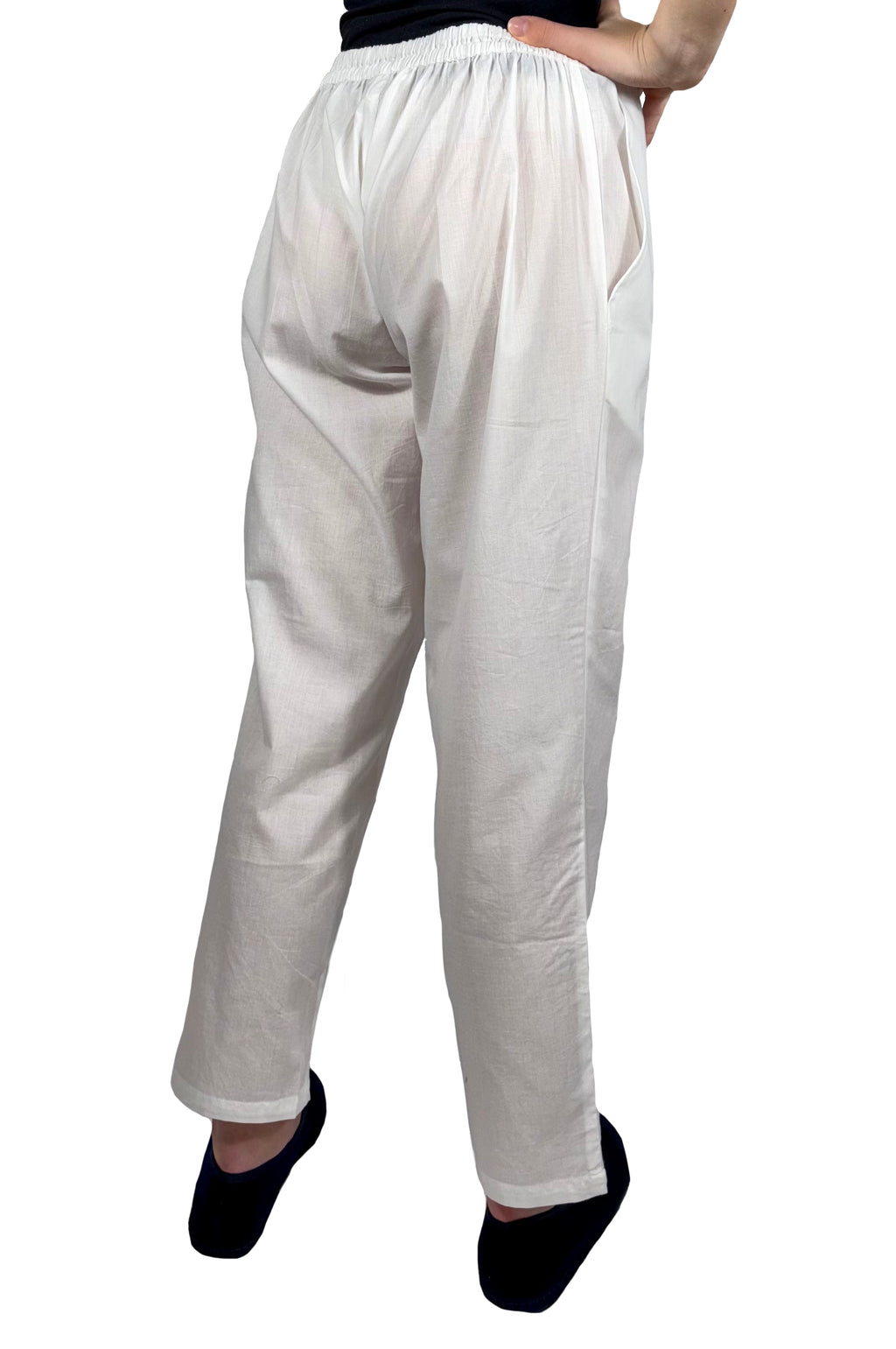 Pantalone in cotone bianco