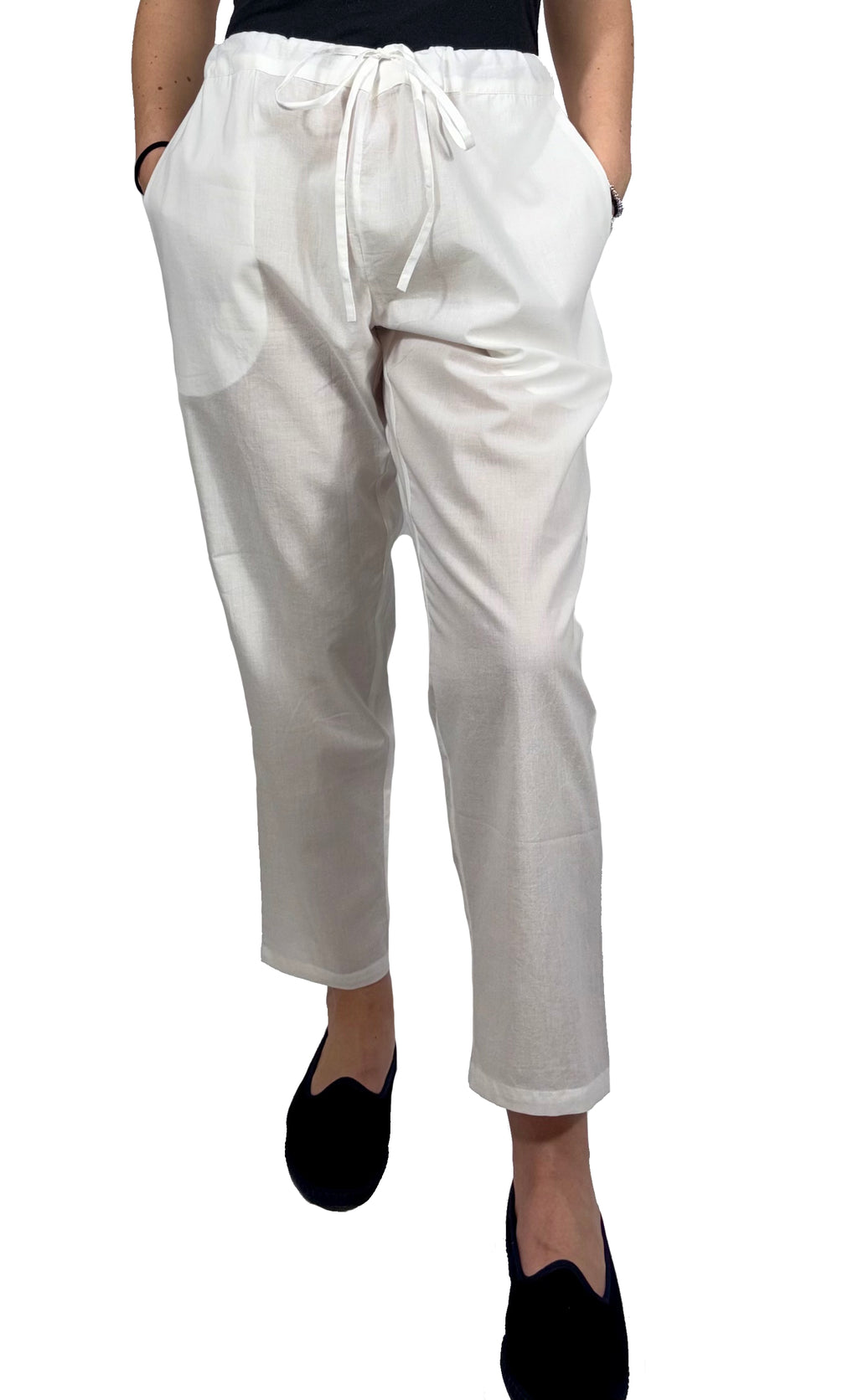 Pantalone in cotone bianco