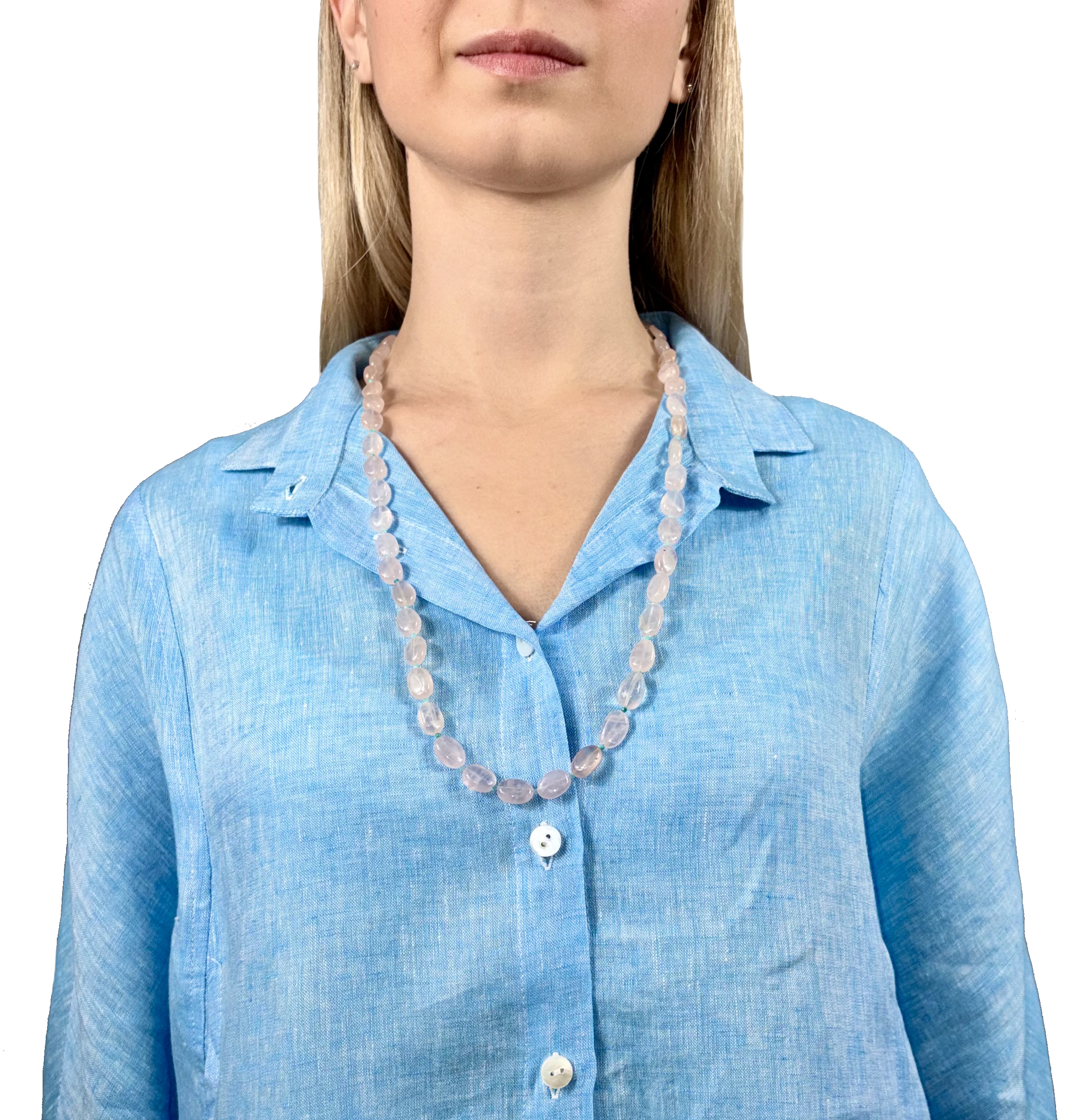 Collana in quarzo rosa
