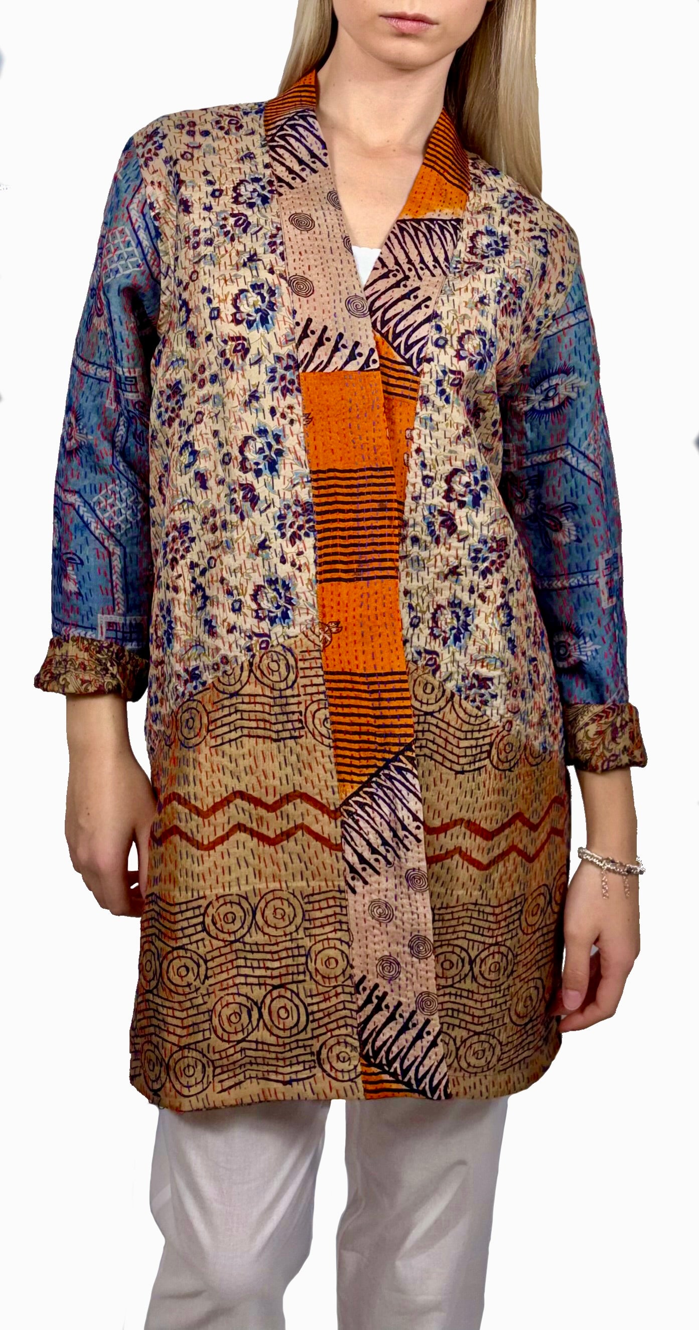 Kimono impunturato a mano Reversibile