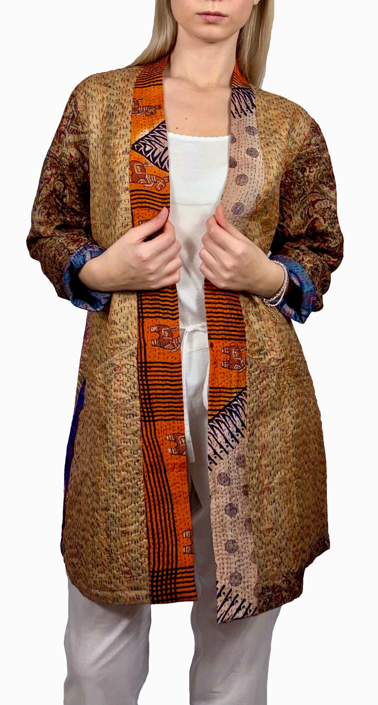 Kimono impunturato a mano Reversibile