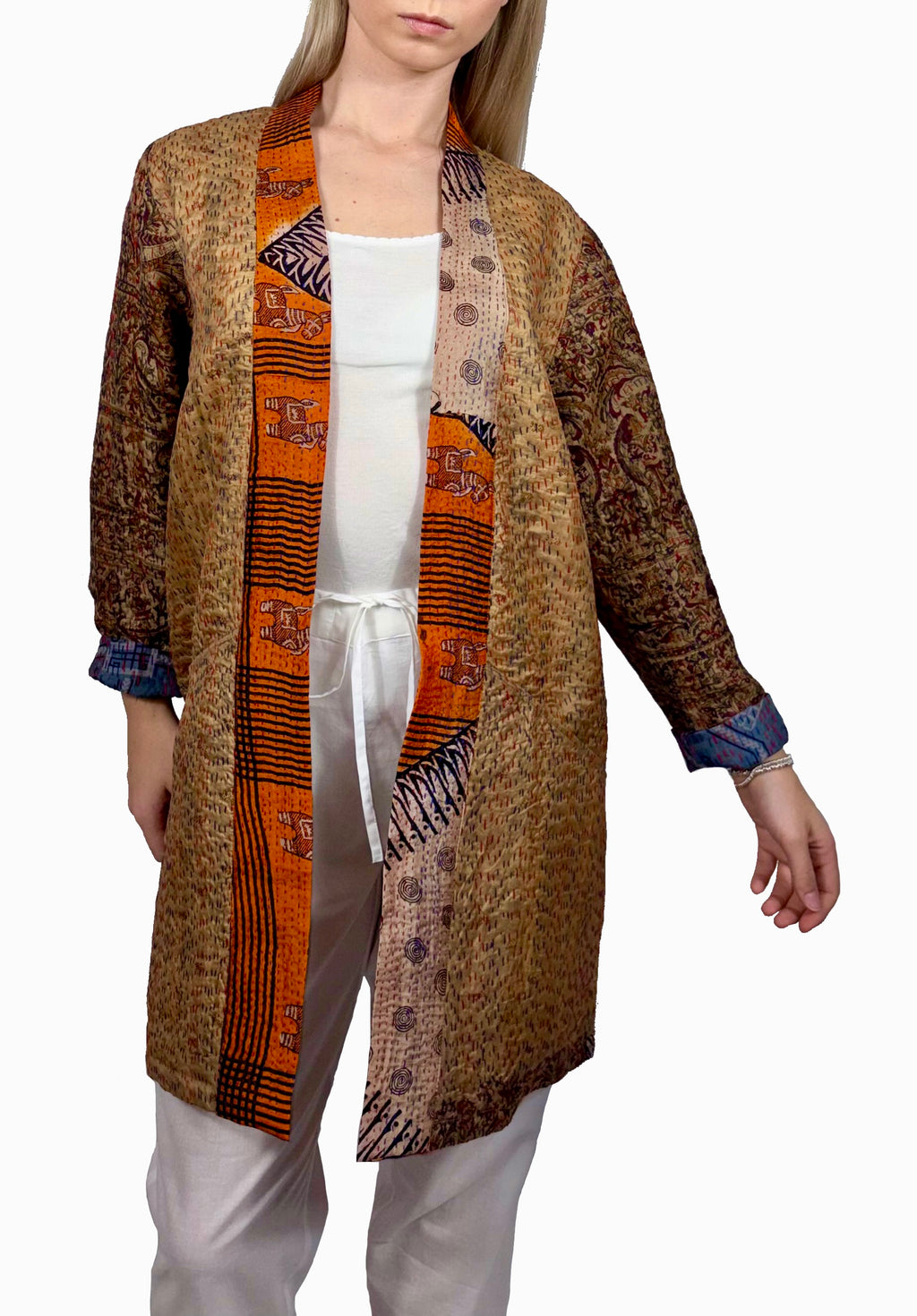 Kimono impunturato a mano Reversibile