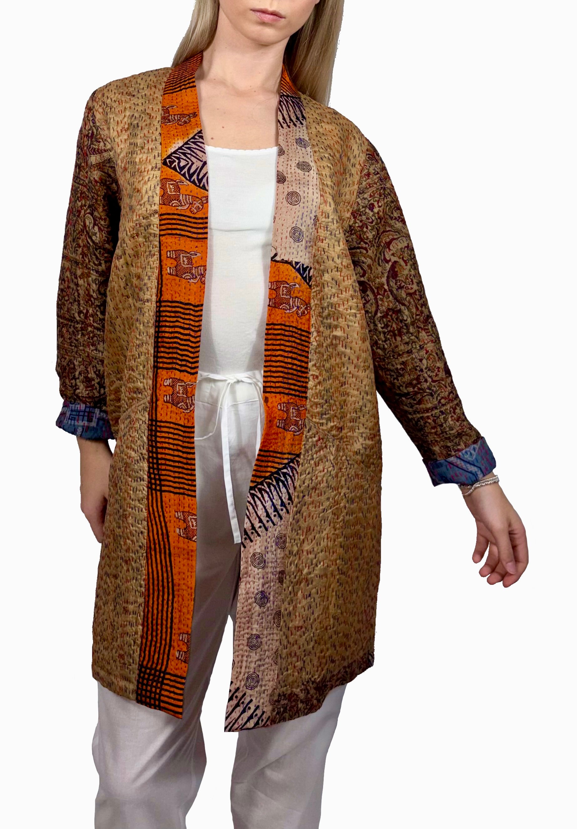 Kimono impunturato a mano Reversibile